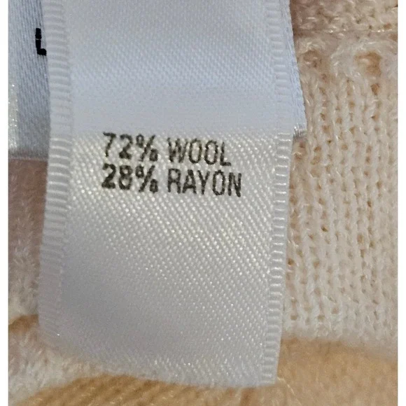 St. John Collection Wool Blend Knit Studded Career Ivory Neutral Cardigan Size 6